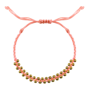 Armb&auml;nder Stainless steel Beads Peach pink-gold