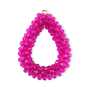 Top Facett Anh&auml;nger Tropfen Fuchsia
