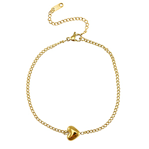 Armb&auml;nder aus Stainless Steel - Rostfreiem Stahl Herz Gold