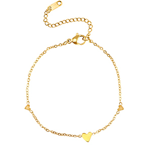 Armb&auml;nder aus Stainless Steel - Rostfreiem Stahl Herz Gold