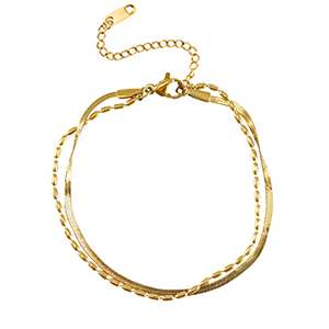 Armb&auml;nder aus Stainless Steel - Rostfreiem Stahl duo Layer Gold