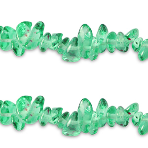 Glasperlen Chips Transparent-Nile green