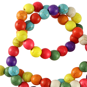 Naturstein Perlen Howlit 6mm Multicolour