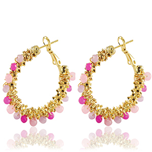 Ohrringe aus Stainless Steel - Rostfreiem Stahl Facett Light pink-gold