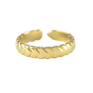 Ringe aus Stainless Steel - Rostfreiem Stahl Herzen Gold