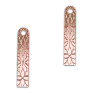 Statement-Anh&auml;nger Bar Blume Metallic light pink