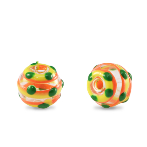 Handbemalt Glasperlen 8mm Transparent-yellow orange