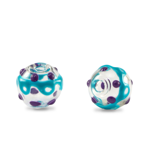 Handbemalt Glasperlen 8mm Transparent-purple turquoise