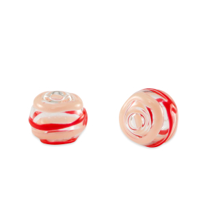 Handbemalt Glasperlen 8mm Transparent-red pink
