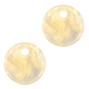 Resin Anh&auml;nger 12mm Sand beige transparent