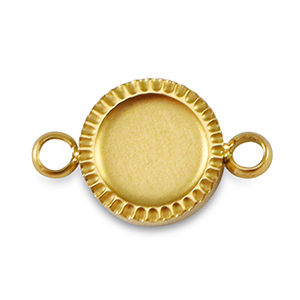 Geburtssteine Anh&auml;nger mit Fassung f&uuml;r SS16 Flatback aus Stainless Steel Gold