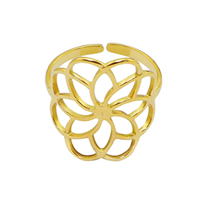 Ringe aus Stainless Steel - Rostfreiem Stahl Blume Gold