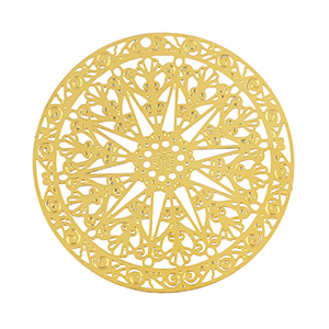 Stainless Steel - Rostfrei Stahl Anh&auml;nger Bohemian 40mm Gold