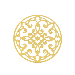 Stainless Steel - Rostfrei Stahl Anh&auml;nger Bohemian 28mm Gold