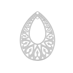 Stainless Steel - Rostfrei Stahl Anh&auml;nger Bohemian Tropfen Silver