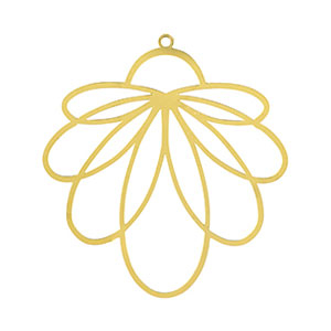 Stainless Steel - Rostfrei Stahl Anh&auml;nger Bohemian Blume Gold