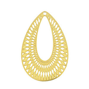 Stainless Steel - Rostfrei Stahl Anh&auml;nger Bohemian Tropfen Gold