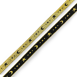 Schmuckband mit Text Mond und Stern Black-gold