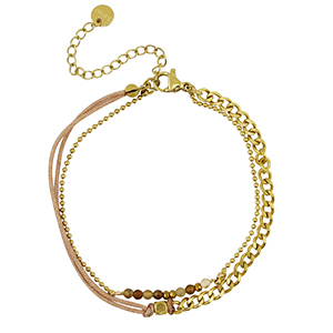 Armb&auml;nder aus Stainless Steel - Rostfreiem Stahl duo Layer Gold-brown