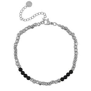 Armb&auml;nder aus Stainless Steel - Rostfreiem Stahl Silver-black