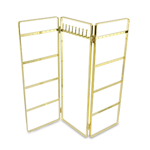 Schmuckdisplay f&uuml;r Ohrringe und Ketten Gold