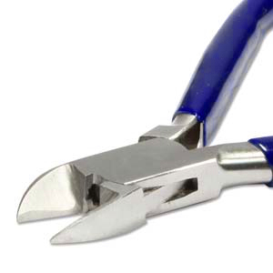 Beadsmith Seitenschneider mit Feder Blau-silber