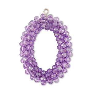 Top Facett Anh&auml;nger Oval Purple