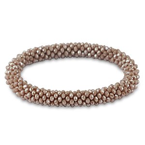 Facett Glas Armb&auml;nd Mauve purple