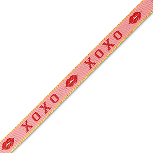 Schmuckband mit Text "xoxo" Pink-red