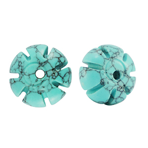 Naturstein Perlen Calcit Blume Turquois