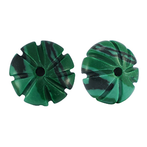Naturstein Perlen Glas Blume Green-black