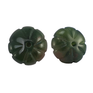 Naturstein Perlen Calcit Blume Dark Green