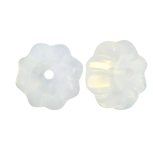 Naturstein Perlen Achat Blume Transparent pearl-white