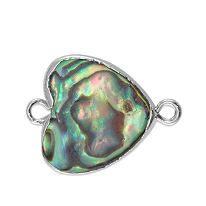 S&uuml;sswasserperlen Zwischenst&uuml;ck Herz Silver-ocean green