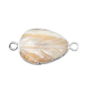 S&uuml;sswasserperlen Zwischenst&uuml;ck Blatt Silver-taupe