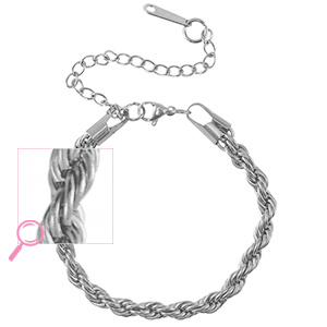Armb&auml;nder aus Stainless Steel - Rostfreiem Stahl Verdreht Silver