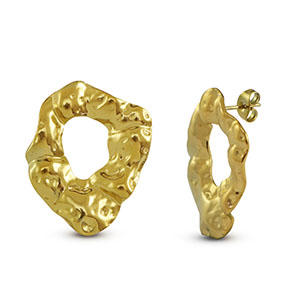 Ohrringe aus Stainless Steel - Rostfreiem Stahl Ohrstecker Runden Gold