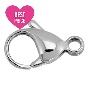 Stainless steel Schmuckzubeh&ouml;r Karabiner Verschluss rostfrei Stahl 9mm Silber