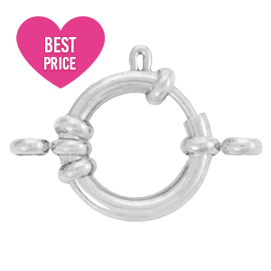 Stainless Steel - Rostfreiem Stahl Schmuckzubeh&ouml;r Rettungsring Verschluss 10mm mit &Ouml;sen Silber