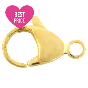 Stainless Steel - Rostfreiem Stahl Schmuckzubeh&ouml;r Karabinerverschluss 15mm Gold