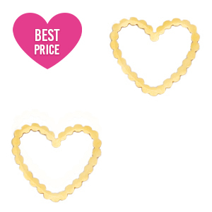 Stainless Steel - Rostfrei Stahl Anh&auml;nger/Zwischenst&uuml;ck Herz Gold