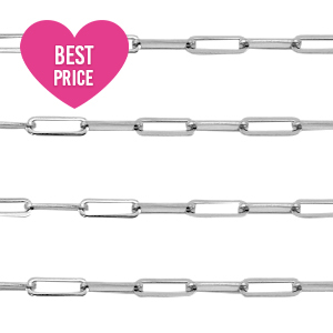 Stainless Steel - Rostfrei Stahl Schmuckzubeh&ouml;r Gliederkette Silber