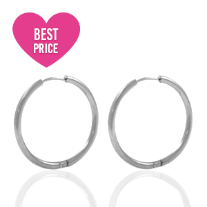 Ohrringe aus Stainless Steel - Rostfreiem Stahl Creolen 20mm Silber