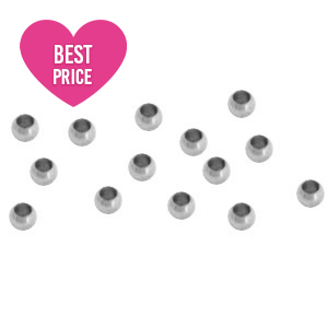 Stainless Steel - Rostfrei Stahl Schmuckzubeh&ouml;r Quetschperlen 2.5mm Silber