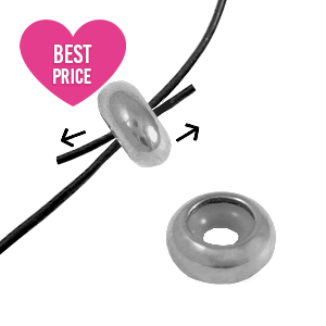 Stainless Steel - Rostfrei Stahl Schmuckzubeh&ouml;r Smart-Stopperperlen 10x4mm Silver