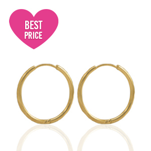 Ohrringe aus Stainless Steel - Rostfreiem Stahl Creolen 13mm Gold