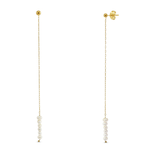 Ohrringe / Ohrstecker aus Stainless Steel - Rostfreiem Stahl Perlen Gold