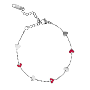 Armb&auml;nder aus Stainless Steel - Rostfreiem Stahl Herz Silver