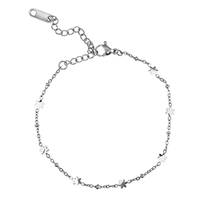 Armb&auml;nder aus Stainless Steel - Rostfreiem Stahl Blume Silver