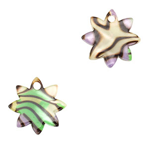 Resin Anh&auml;nger Blume Multicolor purple-green